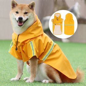 large and small dog raincoat cloak type reflective strip pet raincoat windproof rainproof dog hooded raincoat (colour: Pink, size: 5XL(33-50 kg))