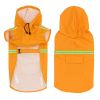 Pet raincoat for large and small dog; PU waterproof big dog raincoat; outdoor reflective dog raincoat